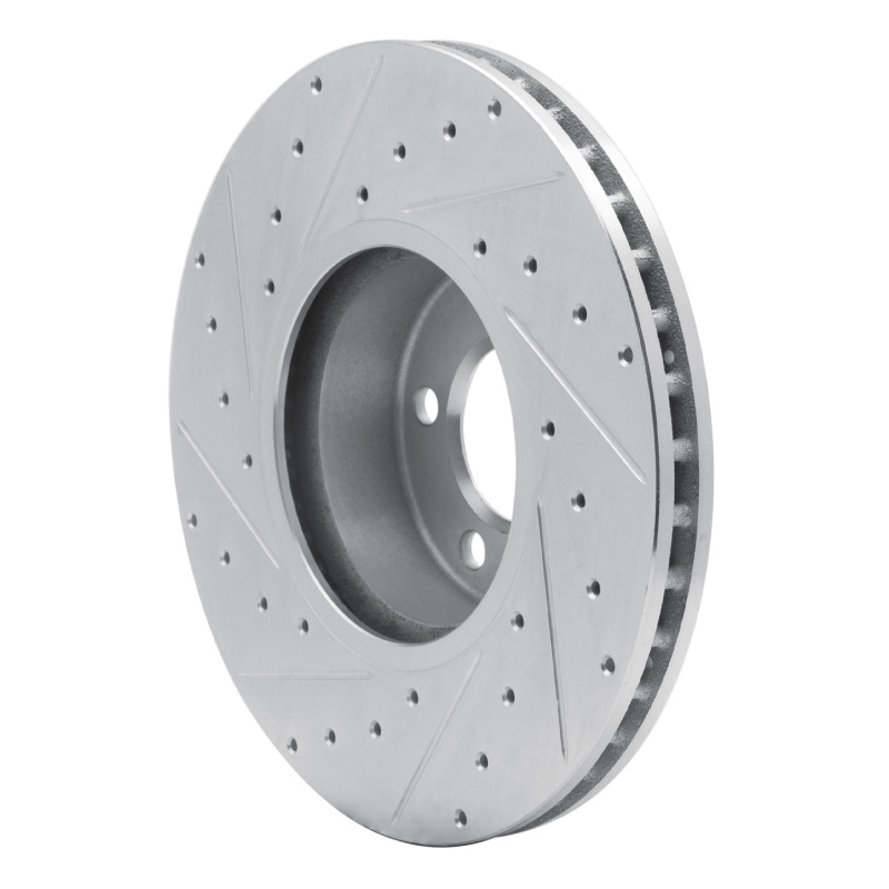 BMW 340I xDrive Brake Rotor (1) - Front Right - R1 Concepts - Drilled & Slotted - Silver - `12-`21